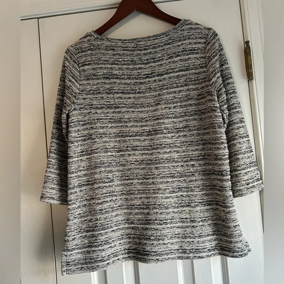 Loft Women’s tunic sweater. Black & white 3/4 length sleeve Size M - Picture 2 of 5